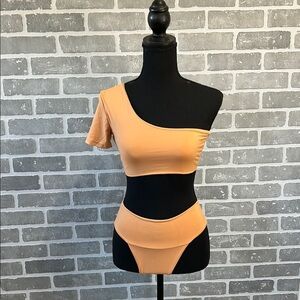 NWT Free People x Toast Swim One-Shoulder Bikini Set – Nectarine